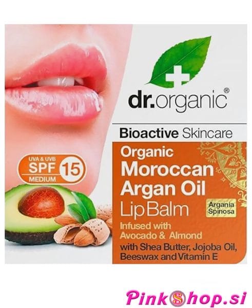 Balzam za ustnice z maroškim arganovim oljem Dr. Organic