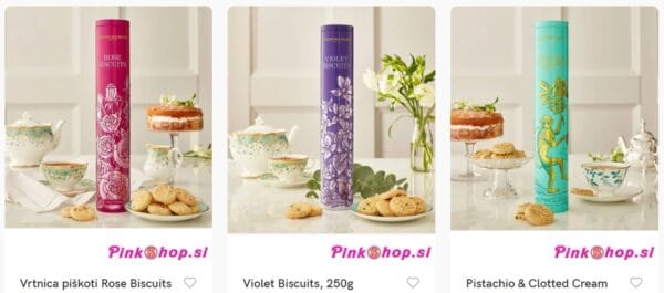 Fortnum and Mason piškoti, spletna trgovina Pinkshop.si