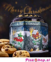 Festive Magic Projector Tin, pločevinka s piškoti, glasbo in lučkami, 350 g, Pinkshop.si