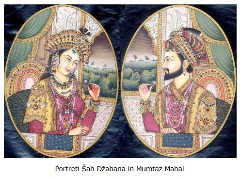 Portreti Šah Džahana in Mumtaz Mahal