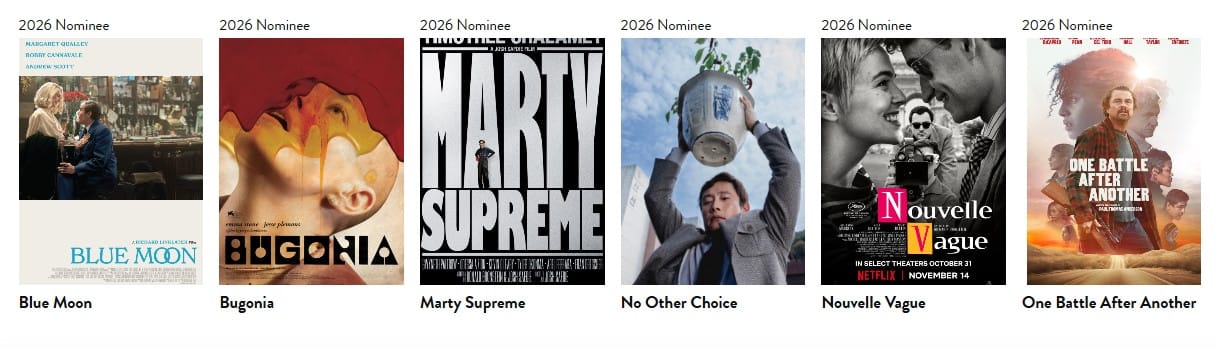 Golden Globe 2026, nominacije za najboljši film – muzikal ali komedijo