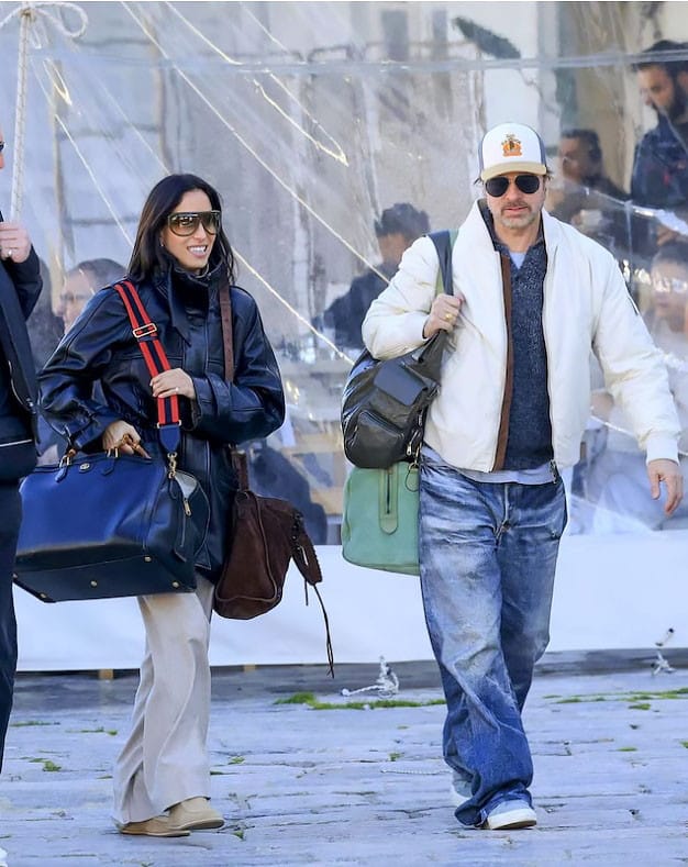 Brad Pitt in Ines de Ramon na otoku Hidra v Grčiji, 18. februar 2026, spletni vir