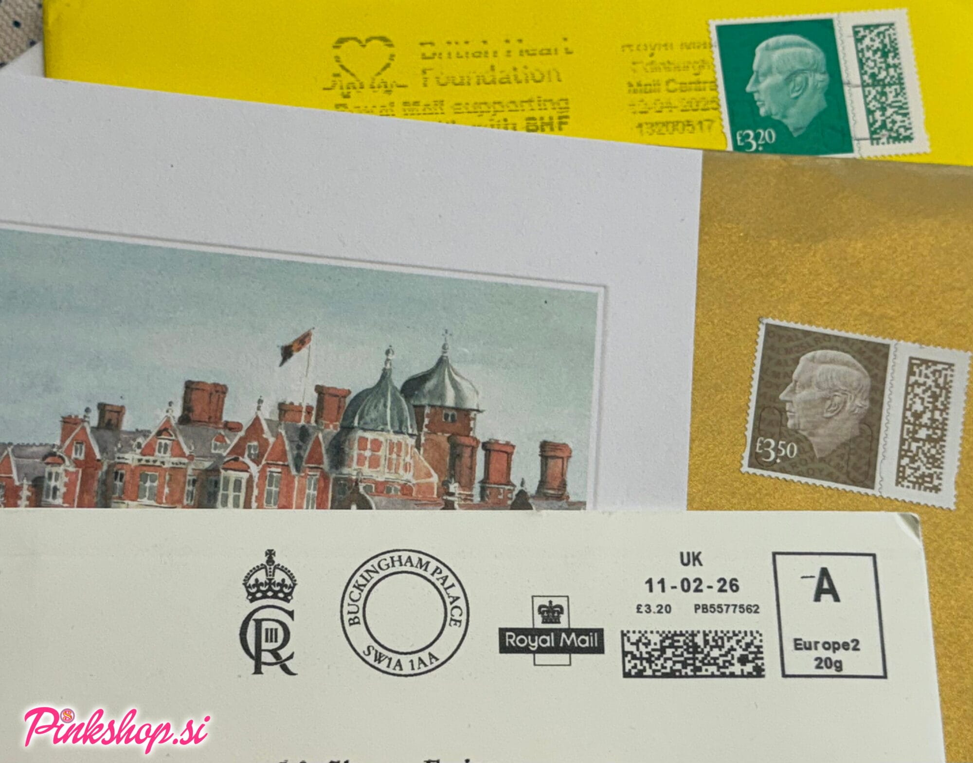 Kralj Karel III, Royal Mail, Buckinghamska palača, London, Pinkshop.si