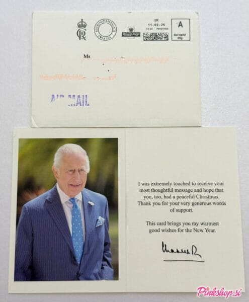 Kralj Karel III, Royal Mail, Buckinghamska palača, London, Združeno kraljestvo, Pinkshop.si 