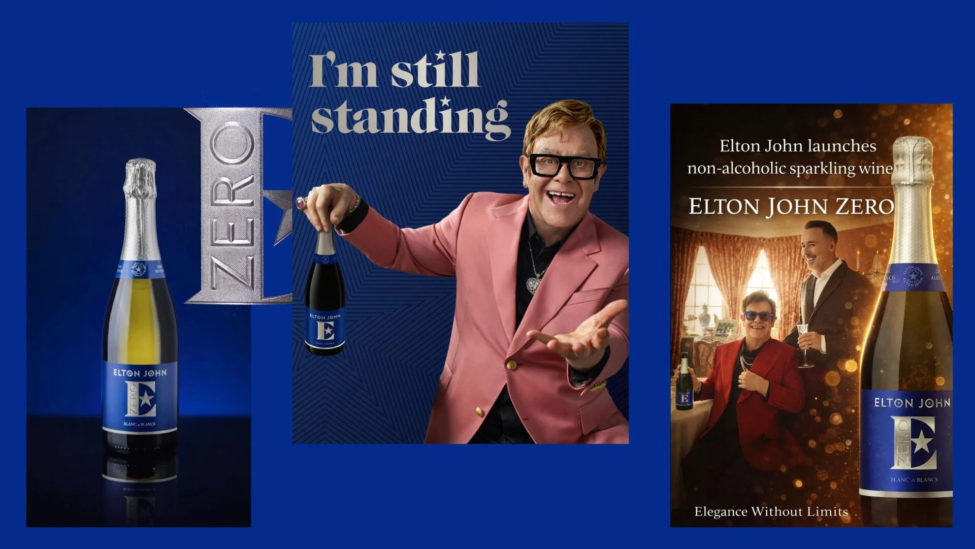 Elton John Zero Blanc de Blancs, brezalkoholno peneče vino, 0,75 l, Pinkshop.si