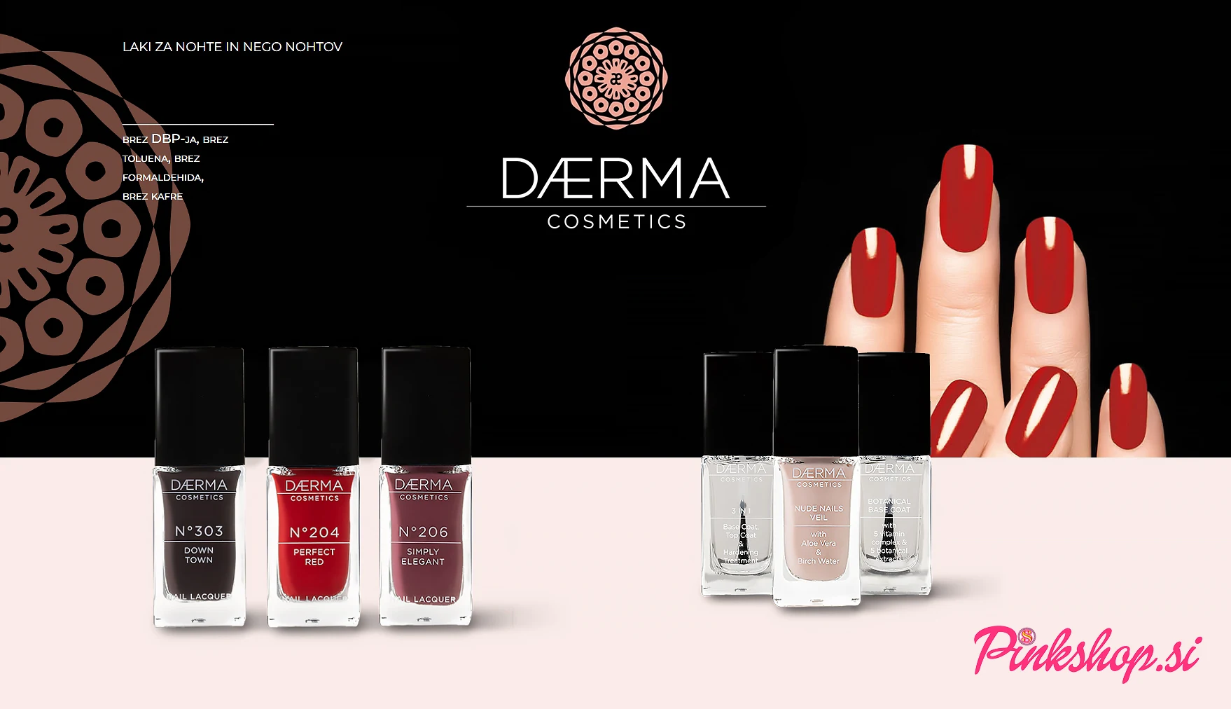 Daerma Cosmetics laki za nohte, Pinkshop.si