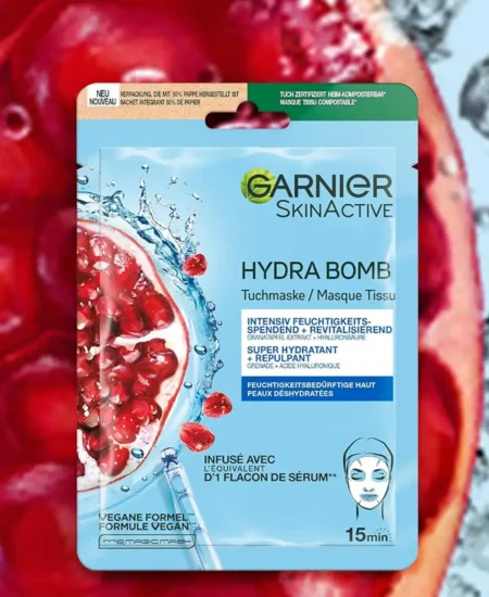 Garnier SkinActive Hydra Bomb vlažilna maska ​​za obraz z granatnim jabolkom