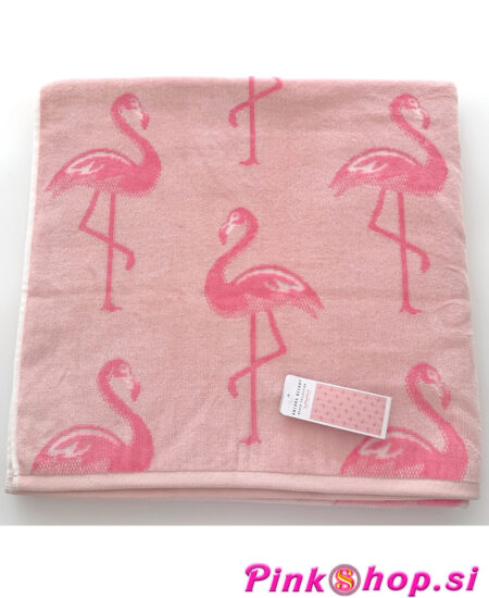 Brisača za na plažo roza flamingo, Pinkshop.si