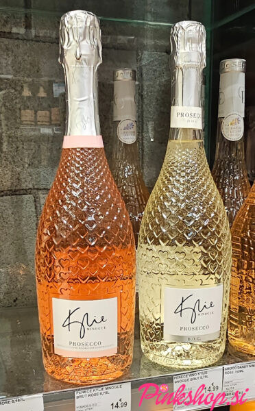 Kylie Minogue Wines, prodaja ekskluzivni distributer Pinkshop.si, trgovinska polica v Ljubljani