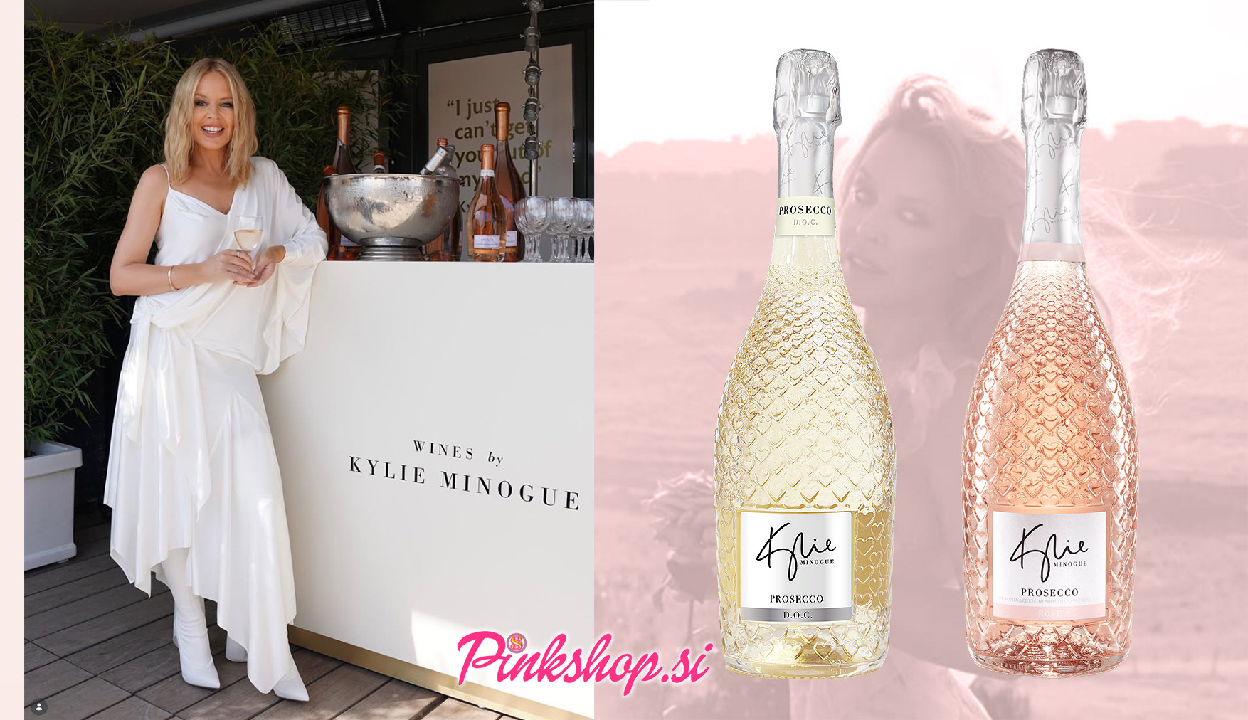 Peneče vino Prosecco Kylie Minogue DOC in Rose, uvoznik in distributer Pinkshop.si