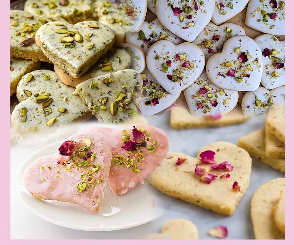 Piškoti s pistacijami in vrtnicami za Valentinovo, Pinkshop.si