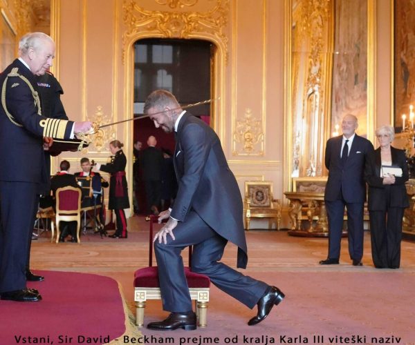 Vstani, Sir David - Beckham prejme od kralja Karla III viteški naziv, Pinkshop.si novice